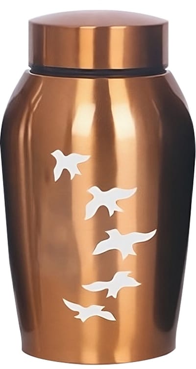 Professionele Begrafenis Urn - 1000 ML - Urn - Mini Crematie Urn - As Urn - Voor Huisdieren, Honden, Katten of Menselijk As - Crematie As - Mini Urn - Golden Birds