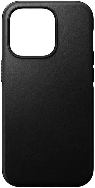 Nomad Modern Leather Case - geschikt voor iPhone 14 Plus - gemaakt van echt leder - geschikt voor MagSafe & draadloos laden - Zwart