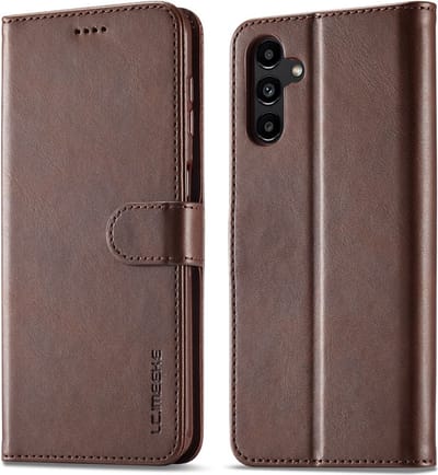 LC.IMEEKE Hoesje - Geschikt voor Samsung Galaxy A25 Hoesje - LC.IMEEKE Luxe Book Case - Donkerbruin
