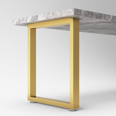 Set van 2 Vierkante Metalen Tafelpoten 71 cm Hoog in Goudkleur