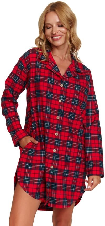 Doctor Nap Dames Nachthemd Nachtjapon Red Check TM.7126 S/M