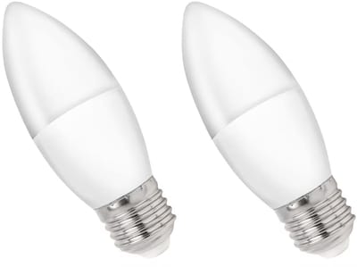 Spectrum LED Kaarslamp E27 8W - 230V - 710 Lumen - 3000K Warm wit - Gezellig licht - Energiezuinig - 2 stuks