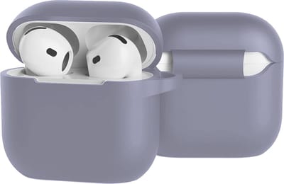 Case - Geschikt voor Apple AirPods 4 - Siliconen Hoes met Clip - Silicone Hoesje Cover - Lila