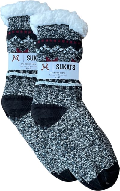 Sukats® Huissokken - Homesocks - Maat 41-46 - Antislip Sokken - Fluffy Sokken - Huissokken Heren - Slofsokken - Variant 11 - Meerdere Maten en Varianten - Verwarmde Sokken
