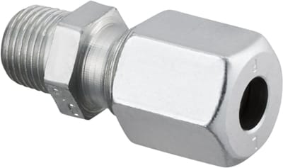 OVENTROP Rechte inschroefkoppeling Ofix-Oil R 3/8, snijring aansluiting 8 mm, staal, verzinkt met messing snijring, 2083053