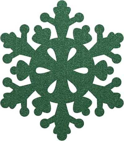 Sneeuwvlok 2 vilt onderzetters - Donkergroen - 6 stuks - ø 9,5 cm - Kerst onderzetter - Tafeldecoratie - Glas onderzetter - Woondecoratie - Tafelbescherming - Onderzetters voor glazen - Keukenbenodigdheden - Woonaccessoires - Tafelaccessoires