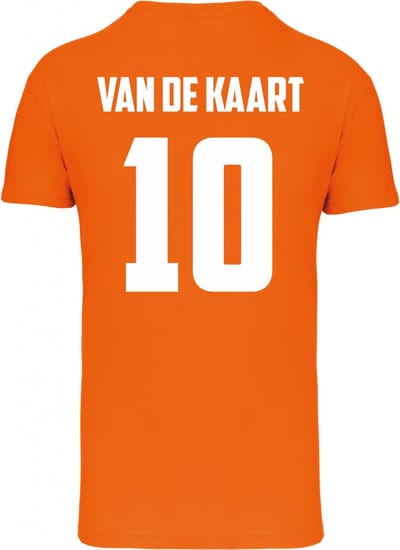 T-shirt Van De Kaart 10 | Oranje shirt | Oranje | maat XS