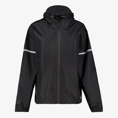 Mountain Peak heren dames regenjas met klep capuchon - Zwart - Maat S