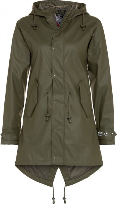 Olijf groene dames regenjas / parka HafenCity® van BMS XL (44)