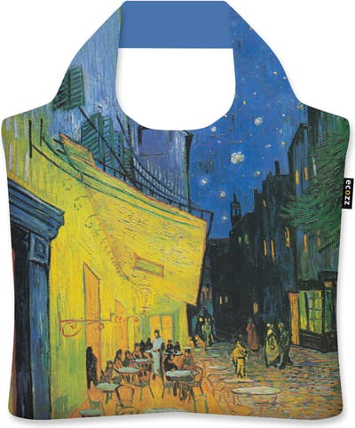 Ecozz tas - Cafe Terrace at Night - Johannes Vermeer - met rits - 46x41 cm