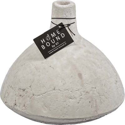 HomeBound by KY | Aardewerk vaas wit | 17x17x15cm | vaas wit aardewerk
