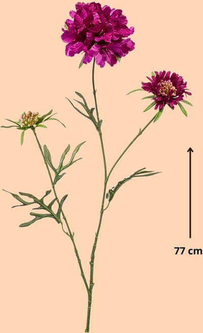 Kunstbloemen - Zijde Bloemen - Nep bloemen Luxe Bloemen - Scabiosa 77 cm - Natuurlijk Bloemen
