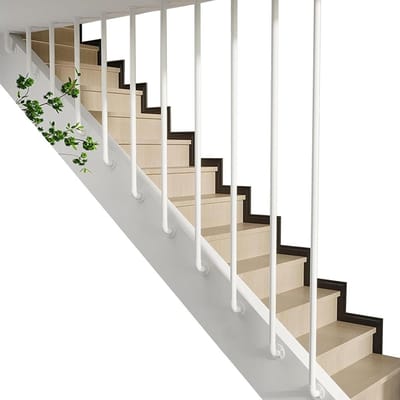 Binnentrap Leuning - L-vormighek - Veiligheid Binnen - Smeedijzer - 30cm - Wit