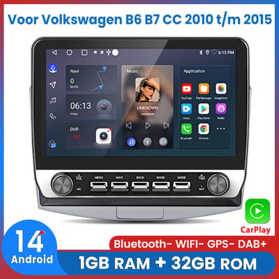 Awesafe 10.1 Inch Autoradio - Geschikt Voor Volkswagen B6 B7 CC 2010 t/m 2015 - Android 14 - Draadloos Apple Carplay & Android Auto - Ram 1GB + Rom 32GB - Radio Scherm - 4 Core processor - Bluetooth & Wifi - GPS Navigatie - 2010 2011 2012 2013 2014