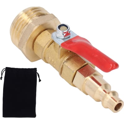 Adaptateur de purge d'hivernage en laiton 1/4in mâle connecteur rapide 3/4in mâle filetage GHT Irrigation de jardin