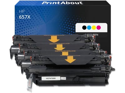 PrintAbout huismerk Toner 657X (CF470X) 4-kleuren Multipack Hoge capaciteit Geschikt voor HP