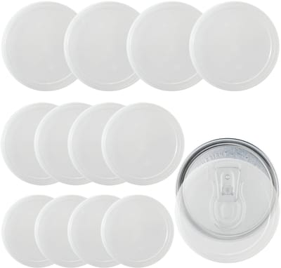 Dailygoods- Inmaakdeksels Set 12 Stuks - Herbruikbare Kunststof Deksels - 75MM/85MM/100MM I.D. - Voedselopslag - Luchtdichte Afdichting - Duurzaam PE/PP Materialen - Blikken Deksels
