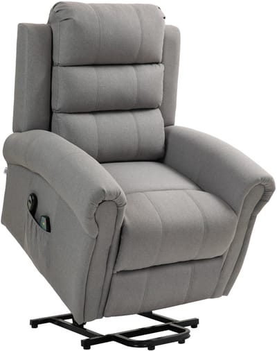Sta op stoel elektrisch - Relaxfauteuil - Zetel - Stof - 1 persoons - Met armleuning - Zeer comfortabel - Elektrisch - Lichtgrijs