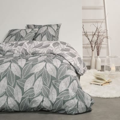 Flanel dekbedovertrek - 240 x 220 - new grey
