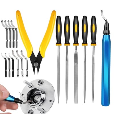 Ontbraamset 3D Printen - Precisie Gereedschap - Randjes Gladmaken - Koolstofstaal Set - 15 cm - Grijs