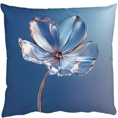 Sierkussens - Kussentjes Woonkamer - 50x50 cm - Blauw - Bloem - Glazen - Sierlijk