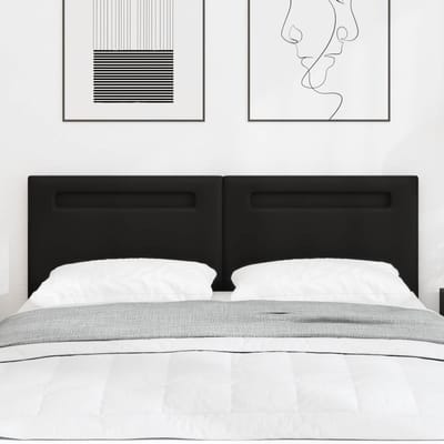vidaXL - LED - Hoofdbord - Zwart - 160 - cm - Kunstleer