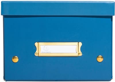 Exacompta 5x Opbergdoos in karton 20x26x15cm Neo Deco, vlak geleverd - Frans blauw - 62252E