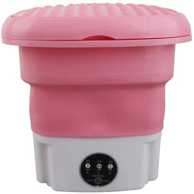 Dailygoods - Draagbare wasmachine - Mini-wasmachine - Opvouwbaar ontwerp - Roze - Tijd- en energiebesparend - Geschikt voor babykleding en kleine was...