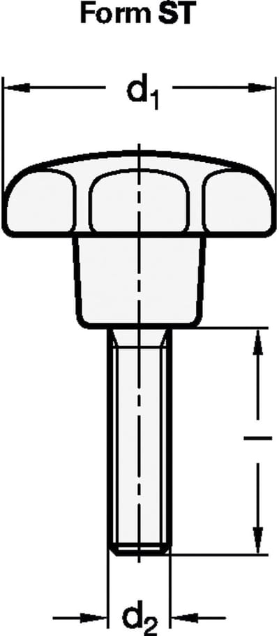 Ganter standaard sterknop GN 6336.4 Ster knopschroef - 6336.4-ST-...