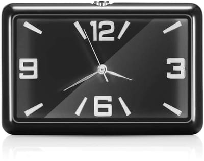 Dailygoody - Analoge Auto Dashboard Klok - Tijdsaanduiding - Zwart - Autohorloge - Veilig rijden - Perfect voor onderweg