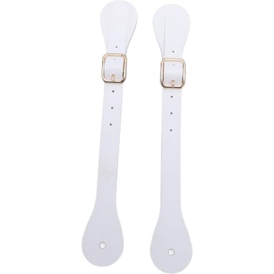 Paire de Lanières d'Éperons en Cuir Synthétique Longueur Réglable 22cm Long Porte-Éperons Western Cowboy pour blanc