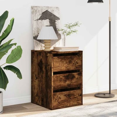 vidaXL - Ladekast - 40x41x58 - cm - bewerkt - hout - gerookt - eikenkleurig