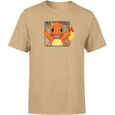 Pokémon Pokédex Charmander #0004 Men's T-Shirt - Tan - S