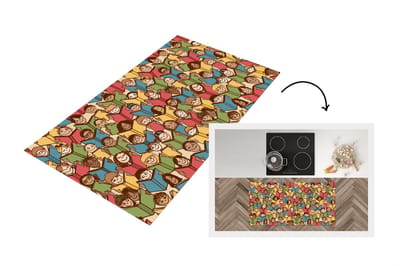 Keukenloper - Loper keuken - Patronen - Boek - Kinderen - 120x60 cm - Keukenloper vinyl