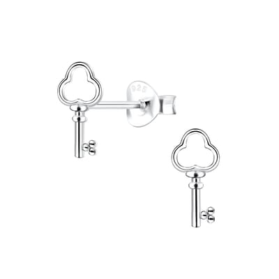 Joy|S - Zilveren sleutel oorbellen - 5 x 10 mm