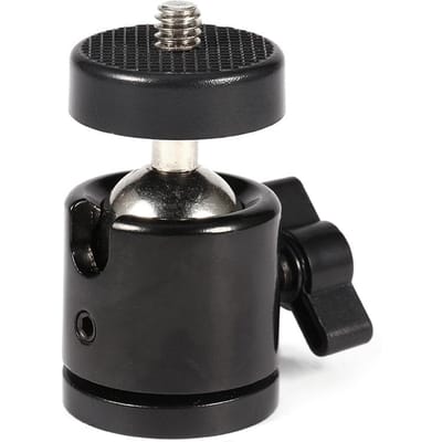 Nouveau support de mini rotule à 360 degrés pour trépied d'appareil photo 1/4  et support de flash 3/8