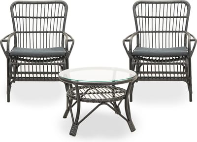 Vita Lester loungeset zwart met lage tafel