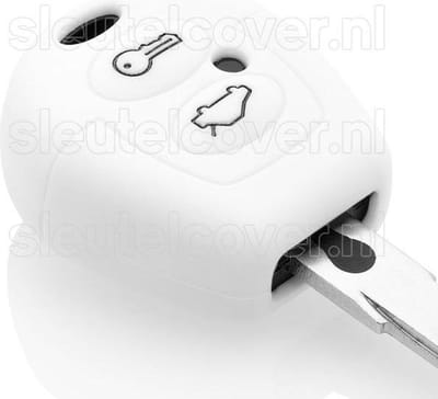 Autosleutel Hoesje geschikt voor Ford - SleutelCover - Silicone Autosleutel Cover - Sleutelhoesje Wit