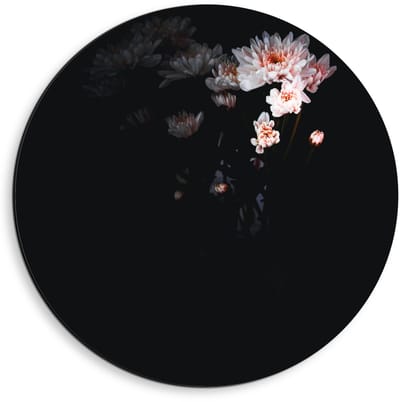 Dibond Wandcirkel - Bloemboeket met Schaduw  - 40x40cm Foto op Aluminium Wandcirkel (met ophangsysteem)