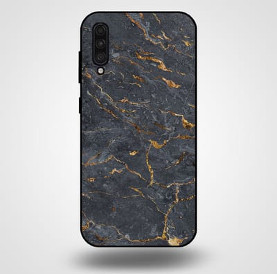 Smartphonica Telefoonhoesje voor Samsung Galaxy A30s met marmer opdruk - TPU backcover case marble design - Goud Grijs geschikt voor Samsung Galaxy A30s
