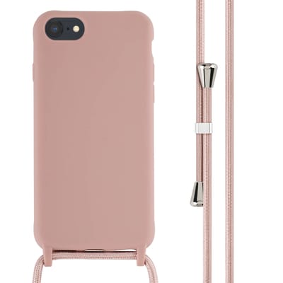 imoshion Hoesje - Geschikt voor Apple iPhone SE (2022) / SE (2020) / 8 / 7 - Siliconen hoesje met koord - Sand Pink