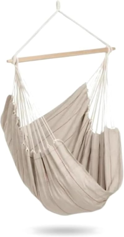 XL Hangstoel Handgemaakt in Brazilië- Lichtbeige- Tot 150 kg