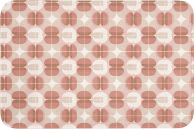 Badmat 90x60 cm - Antislip - Retro - Klassiek - Roze - Badmatten voor badkamer - Badkamermat - Douchemat - Badkamer mat