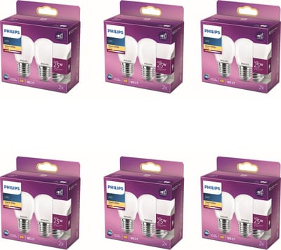 Philips Voordeelverpakking - E27 - LED Kogellamp - Mat - 25W - Niet Dimbaar - Warmwit Licht - Set van 12 Stuks