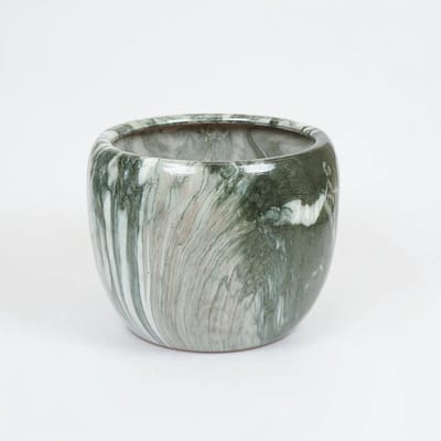 Bloempot marmerlook emperor d28h24 groen