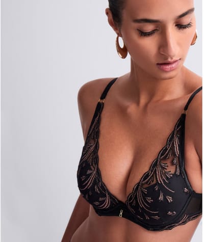Aubade Cosmic Romance Plunge Push Up BH Black Star Zwart 85 B