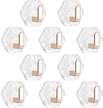BRENZOOS- Hakenset 8 Stuks - Zelfklevend - Waterdicht - Muurhaak voor Badkamer - Muurhaak voor Keuken - PET-Materiaal - Max. 5 kg draagvermogen