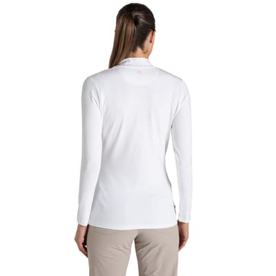 Craghoppers Dames/Dames Nosilife Mock Neck Golf T-shirt met lange mouwen (Wit)