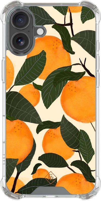 Casimoda® hoesje - Geschikt voor iPhone 17 - Oranges - Shockproof case - Extra sterk - TPU/polycarbonaat - Groen, Transparant