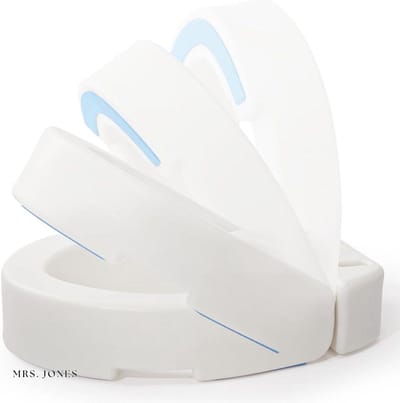Mrs. Jones Verhoogde Toiletbril 10 cm - Wc-Zitverhoging voor Volwassenen - Toiletopzetstuk voor Senioren Toiletverhoger